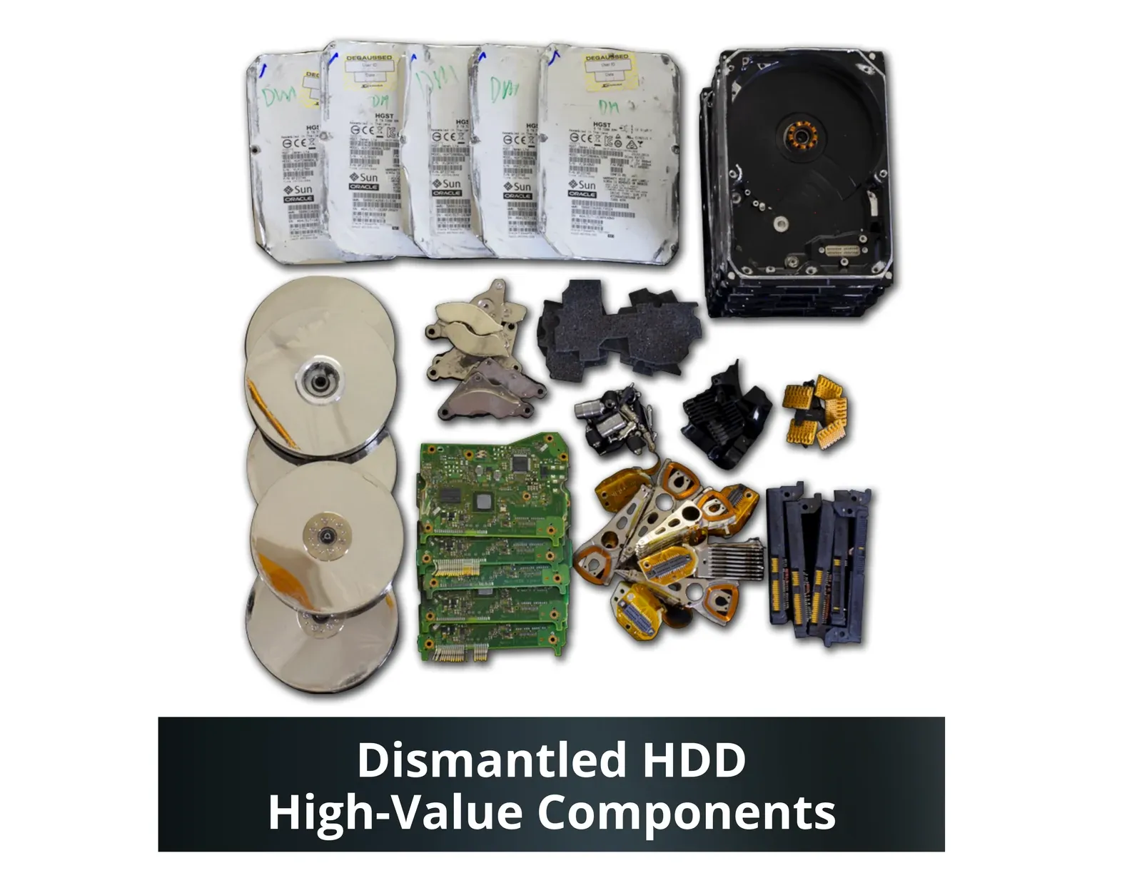 Componenti separati di un hard disk dopo la DiskMantler Suite