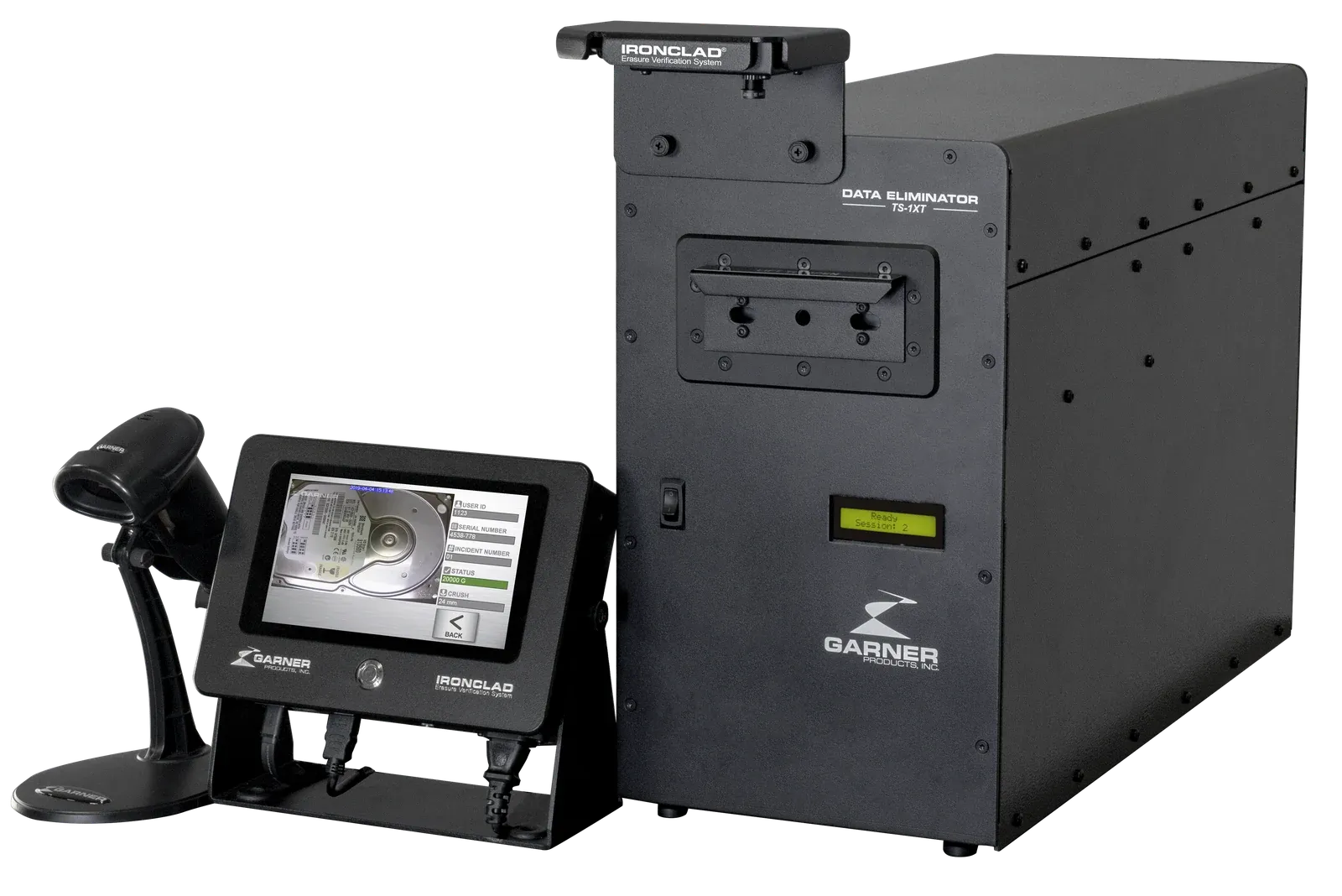 Smagnetizzatore Garner TS-1XTE, pannello frontale con cassetto e display